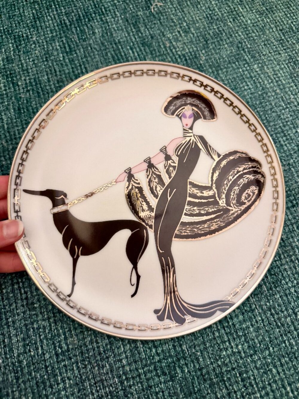 House of Erté Symphony in Black Franklin Mint Limited Edition Display Plate
